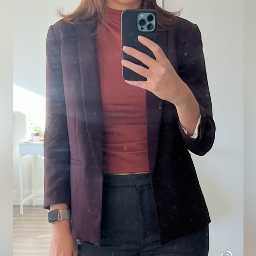 Mango Deep Burgundy Blazer